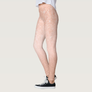 Elegant  gradiënt koper roos goud glitter leggings