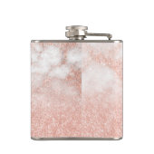 Elegant gradiënt koper roos goud glitter marmer heupfles (Achterkant)