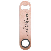 Elegant  gradiënt koper roos goud glitter speed flessenopener (Achterkant)
