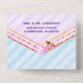 Elegant gradient Lines Wedding All In One Uitnodiging (Achterkant)