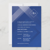 Elegant Gradient Monogram Bar Mitswa Uitnodiging (Voorkant)