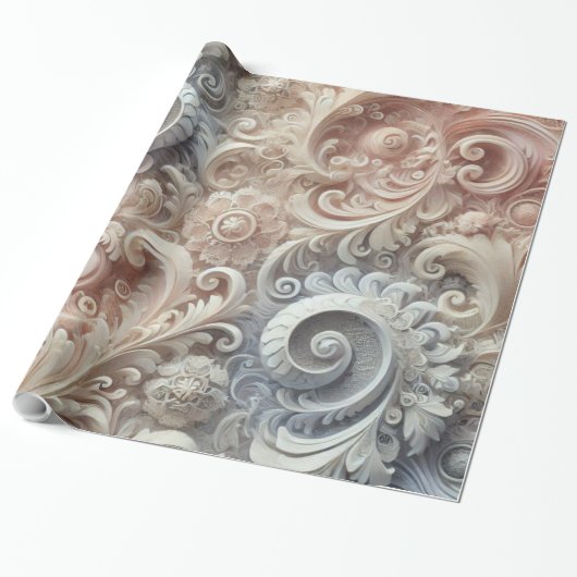 Elegant gradiënt pastelkantpatroon cadeaupapier (Uitgerold)