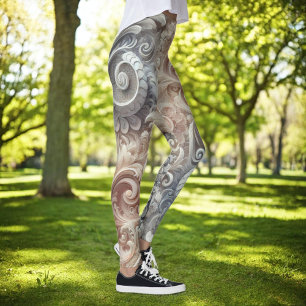 Elegant gradiënt pastelkantpatroon leggings