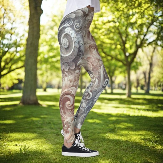 Elegant gradiënt pastelkantpatroon leggings