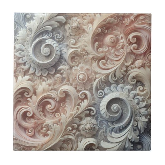 Elegant gradiënt pastelkantpatroon tegeltje (Voorkant)