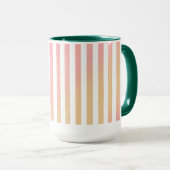 Elegant Gradient Pink Stripe with Green Interior Mok (Voorkant rechts)
