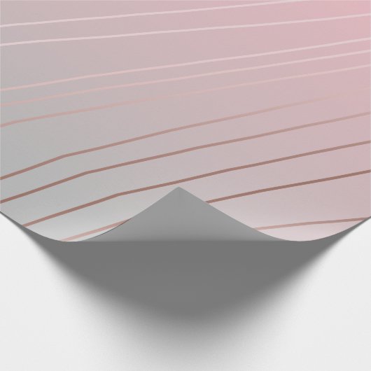 Elegant gradiënt roze grijs roos goud cadeaupapier (Hoek)