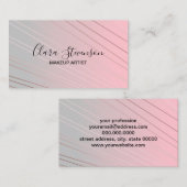 Elegant gradiënt roze grijs roos goud visitekaartje (Voorkant / Achterkant)