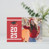 Élégant Graduation 2025 Photo Party Invitation (Debout devant)