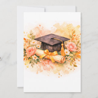 Elegant Graduation Cap with Floral Design Kaart