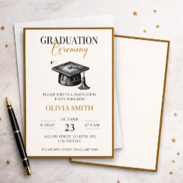 Elegant Graduation Ceremony Invitation Kaart