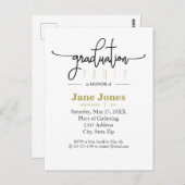 Élégant Graduation Faux Gold Foil Party Invitation (Devant / Derrière)