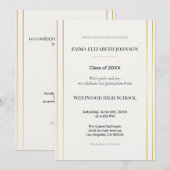 Elegant Graduation Invitation Template, Modern (Devant / Derrière)