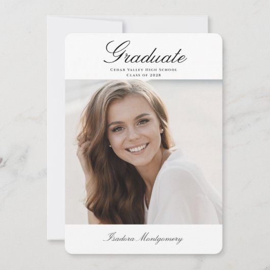 Elegant Graduation Invitation with Photo (Devant)