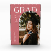 Elegant Graduation Name and School Pink Fotoblokken (Voorkant)