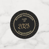 Elegant Graduation Party Black Gold Confetti (Kleine voorkant)