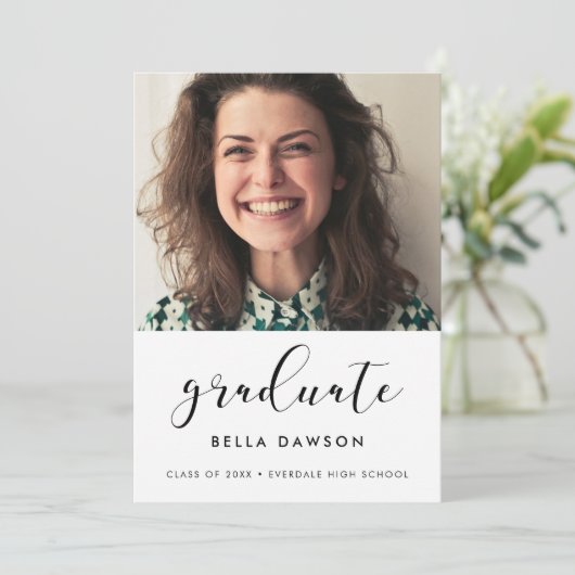 Elegant Graduation party call Aankondiging (Staand voorkant)