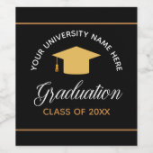 Elegant Graduation Party Custom Gold Class van 202 Wijn Etiket (Enkel label)