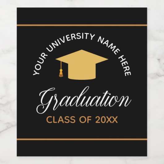Elegant Graduation Party Custom Gold Class van 202 Wijn Etiket (Enkel label)