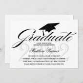 Elegant Graduation Party Kaart (Voorkant / Achterkant)