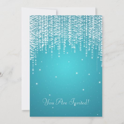 Elegant Graduation Party Night Dazzle Turquoise Kaart (Achterkant)