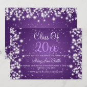 Elegant Graduation Party Winter Sparkle Paars Kaart (Voorkant / Achterkant)