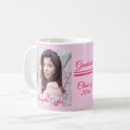 Élégant Gradué Custom Photo Mug (Devant gauche)