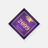 Elegant Gradup Klasse Paars Gold Servet (Hoek)