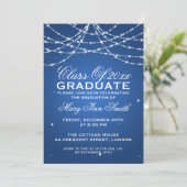 Elegant Graduparty Sparging String Blue Kaart (Staand voorkant)