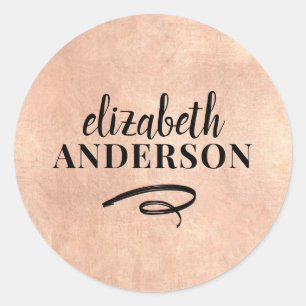 Elegant grafisch Roos Gold Modern minimalistisch C Ronde Sticker