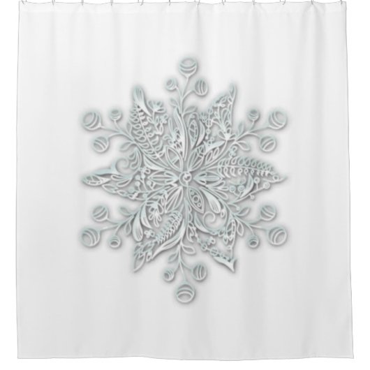 Elégant grand flocon de neige rideau de douche d'h (Devant)