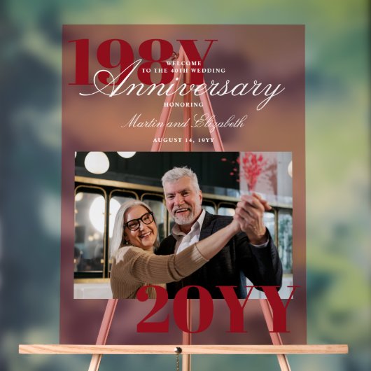 Élégant grand nombre 40e anniversaire de Mariage P (Neutre)