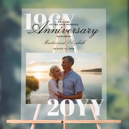 Élégant grand nombre 60e anniversaire de Mariage P (Neutre)