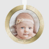 Elégant Grand-parents Gold First Christmas Photo (dos)