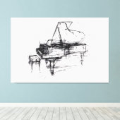 Elegant Grand Piano Portret - Premium Canvas Afdruk (Insitu (Houten vloer))