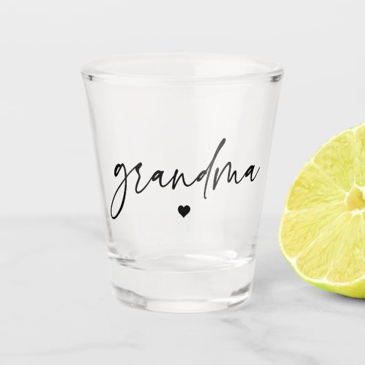 Elegant Grandma Script Typography Grandma Gifts Shot Glas (Voorkant)