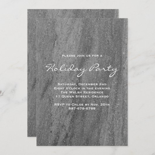Elégant Granite Fête Invitation (Devant / Derrière)