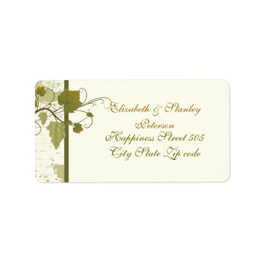 Elegant grapevine herfst bruiloft label (Voorkant)