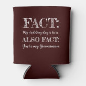 Elegant & Grappig Feit Bruidsjonker Voorstel Maroo Blikjeskoeler (Voorkant)