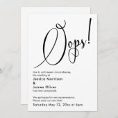Elegant Grappig "Oeps!" Uitgestelde bruiloft Kaart (Voorkant / Achterkant)