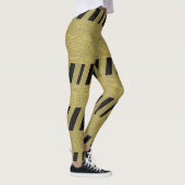 Elegant Grappig zwart goud strepen patroon Leggings (Rechts)