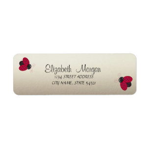 Elegant Grappige Schattige Lieveheersbeestjes Labe Etiket