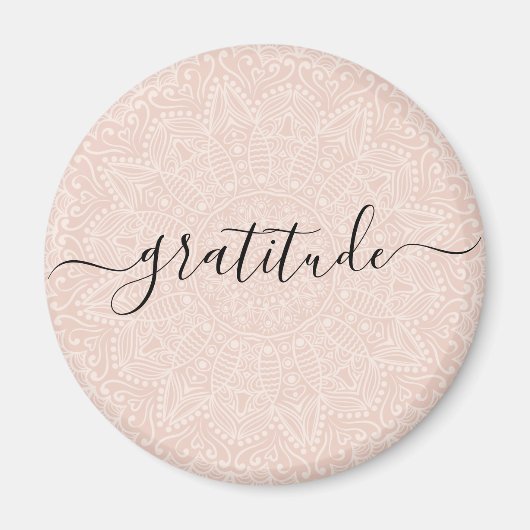 Elegant Gratitude blush roze script Magnet Magneet (Voorkant)
