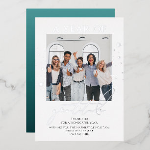Elegant Gratitude Script Photo Corporate Business Folie Feestdagenkaart