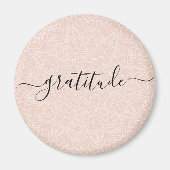 Élégant Gratitude script rose pâle Magnet (Devant)