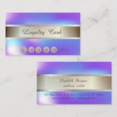 Élégant, Gravé, Carte de fidélité holographique (Devant / Derrière)