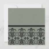 ELEGANT GRAY BLACK DAMASK CLASSIC WORKSHOP EVAL KAART (Achterkant)