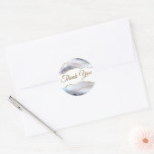 Elegant Gray Blue Agate Dank je Ronde Sticker (Envelop)
