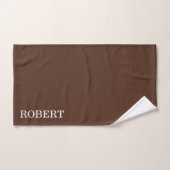 Elegant Gray &Brown Abstract Pattern Custom Name Bad Handdoek (Handdoek)