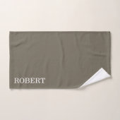 Elegant Gray &Brown Strips Pattern Custom Name (Serviette à main)